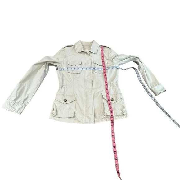 Super Cute Vintage GUC Banana Republic Cargo Jacket XS off White Military flaw - Picture 5 of 9
